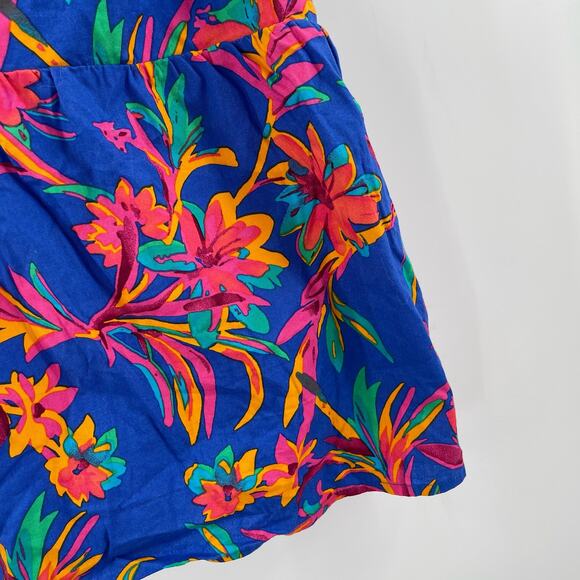 J.CREW FACTORY Tank Top Size 14 Blue Floral Tropical Tie Back Strappy Summer - Picture 7 of 16